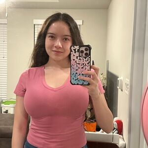 Active USA Pink Short Sleeve Tee